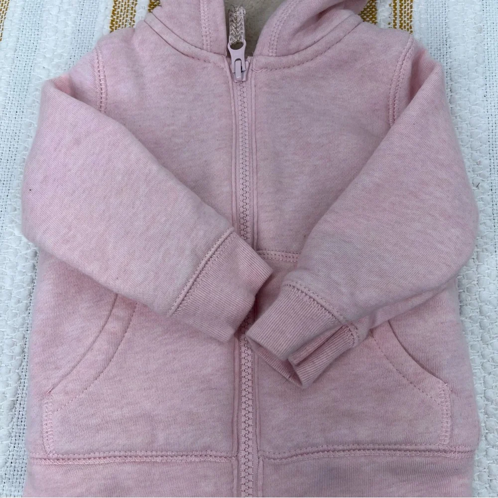 Baby Girls Zip-Up Fleece Hoodie 12M Heather Carters‎